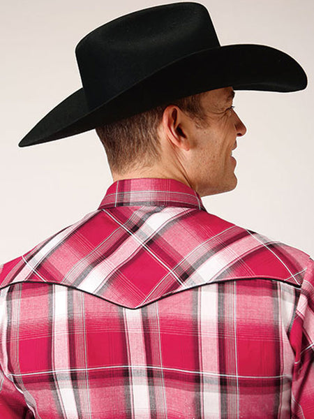 Roper 01-001-0016-6070 Mens Snap Plaid Western Shirt Red back view. If you need any assistance with this item or the purchase of this item please call us at five six one seven four eight eight eight zero one Monday through Saturday 10:00a.m EST to 8:00 p.m EST