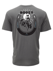 Hooey HT1886DKGY Mens Lucky Rider T-Shirt Steel Grey back view. If you need any assistance with this item or the purchase of this item please call us at five six one seven four eight eight eight zero one Monday through Saturday 10:00a.m EST to 8:00 p.m EST