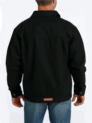 Cinch MWJ1598001 Mens Canvas Ranch Coat Black back view. If you need any assistance with this item or the purchase of this item please call us at five six one seven four eight eight eight zero one Monday through Saturday 10:00a.m EST to 8:00 p.m EST