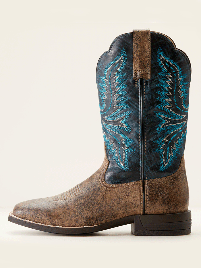 Ariat 10053578 Mens Brush Creek Cowboy Boot Stone Brown front and side view. If you need any assistance with this item or the purchase of this item please call us at five six one seven four eight eight eight zero one Monday through Saturday 10:00a.m EST to 8:00 p.m EST

