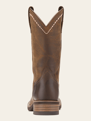 Ariat 10015374 Womens Unbridled Roper Western Boot Distressed Brown back view. If you need any assistance with this item or the purchase of this item please call us at five six one seven four eight eight eight zero one Monday through Saturday 10:00a.m EST to 8:00 p.m EST