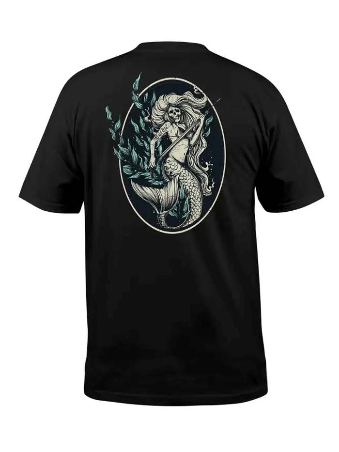 Salt Life SLM11011BK Mens Spear Huntress Short Sleeve Tee Black back view. If you need any assistance with this item or the purchase of this item please call us at five six one seven four eight eight eight zero one Monday through Saturday 10:00a.m EST to 8:00 p.m EST
