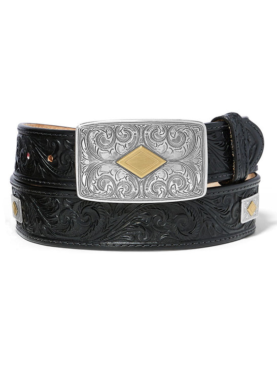 Tony Lama C42893 Mens Goldfield Belt Black front view. If you need any assistance with this item or the purchase of this item please call us at five six one seven four eight eight eight zero one Monday through Saturday 10:00a.m EST to 8:00 p.m EST