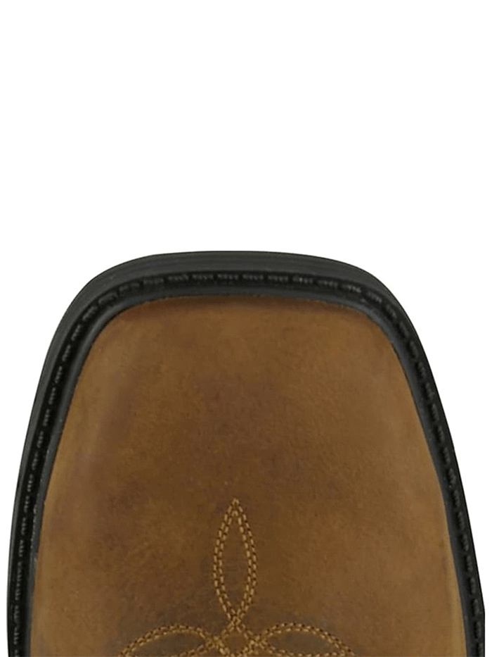 Justin PD4067 Mens Trencher Waterproof Steel Toe Work Boot Brown side / front view. If you need any assistance with this item or the purchase of this item please call us at five six one seven four eight eight eight zero one Monday through Saturday 10:00a.m EST to 8:00 p.m EST