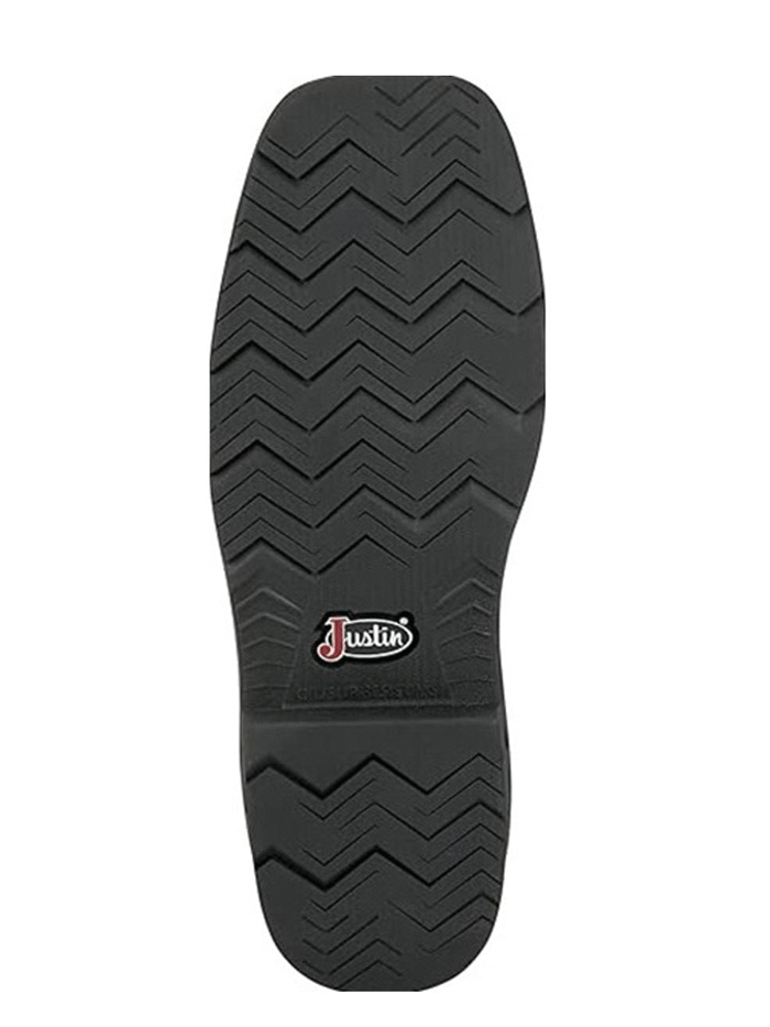 Justin PD4067 Mens Trencher Waterproof Steel Toe Work Boot Brown side / front view. If you need any assistance with this item or the purchase of this item please call us at five six one seven four eight eight eight zero one Monday through Saturday 10:00a.m EST to 8:00 p.m EST