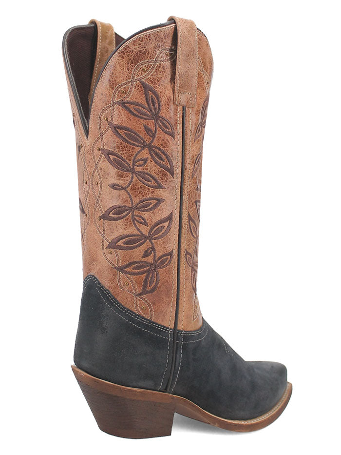 Laredo 20009 Womens KAMA Leather Boot Navy And Tan side / front view. If you need any assistance with this item or the purchase of this item please call us at five six one seven four eight eight eight zero one Monday through Saturday 10:00a.m EST to 8:00 p.m EST