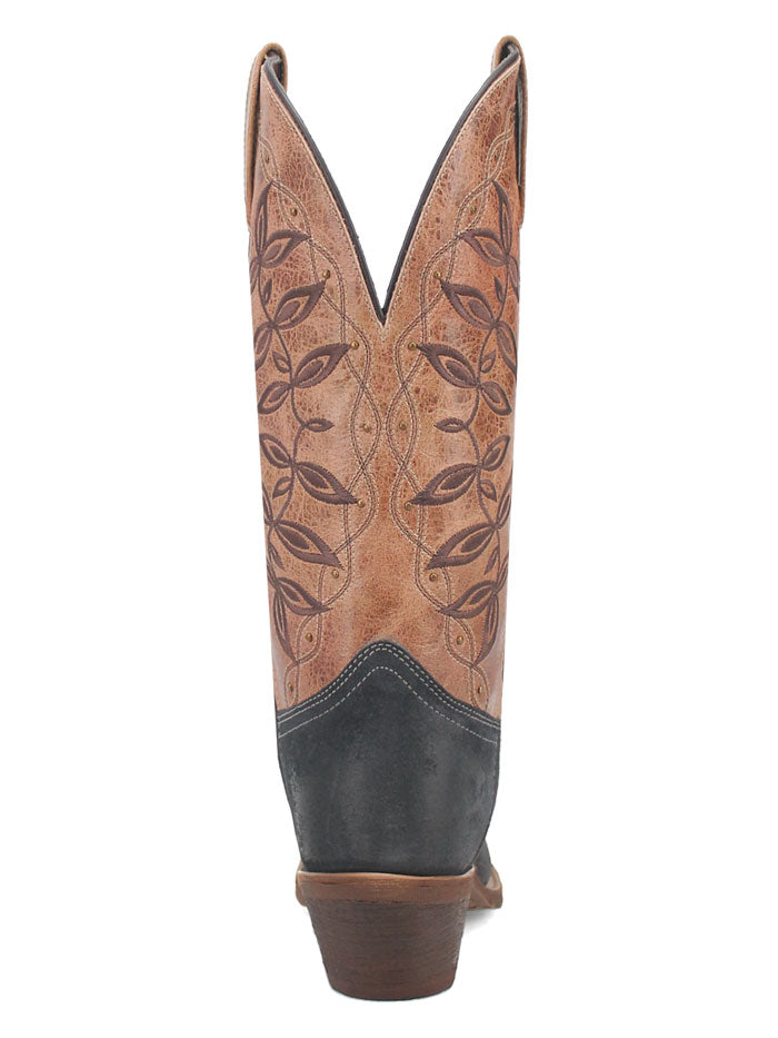 Laredo 20009 Womens KAMA Leather Boot Navy And Tan side / front view. If you need any assistance with this item or the purchase of this item please call us at five six one seven four eight eight eight zero one Monday through Saturday 10:00a.m EST to 8:00 p.m EST