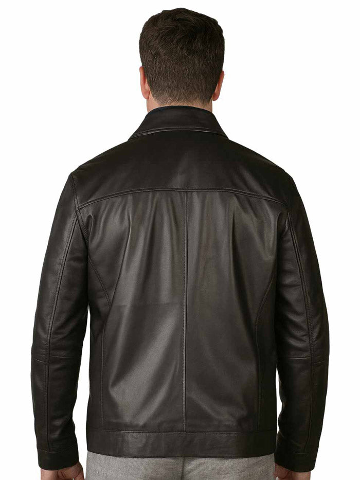 Scully 2125-198 Mens Modern Leather Zip Jacket Black front view. If you need any assistance with this item or the purchase of this item please call us at five six one seven four eight eight eight zero one Monday through Saturday 10:00a.m EST to 8:00 p.m EST
