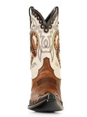 Double D Ranch DDL1079 Womens HORSICULTURE Leather Boot Bone And Bark front view. If you need any assistance with this item or the purchase of this item please call us at five six one seven four eight eight eight zero one Monday through Saturday 10:00a.m EST to 8:00 p.m EST