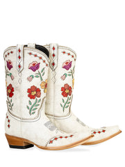 Double D Ranch DDL1082 Womens PUNKY COWBOY Leather Boot Taupe White.  side / front view pair. If you need any assistance with this item or the purchase of this item please call us at five six one seven four eight eight eight zero one Monday through Saturday 10:00a.m EST to 8:00 p.m EST