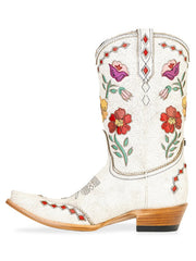 Double D Ranch DDL1082 Womens PUNKY COWBOY Leather Boot Taupe White alternate side view. If you need any assistance with this item or the purchase of this item please call us at five six one seven four eight eight eight zero one Monday through Saturday 10:00a.m EST to 8:00 p.m EST