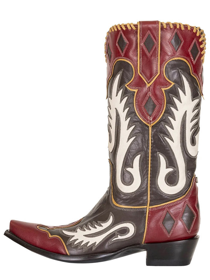 Double D Ranch DDL1076 Womens SURE SHOT Leather Boot Brown side view pair. 