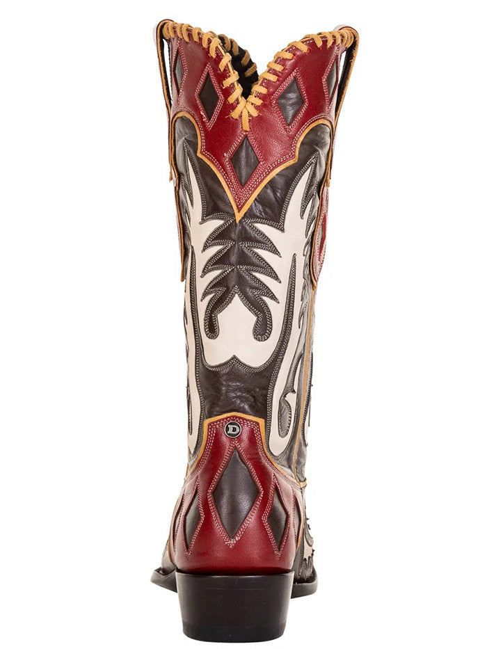 Double D Ranch DDL1076 Womens SURE SHOT Leather Boot Brown side view pair. 