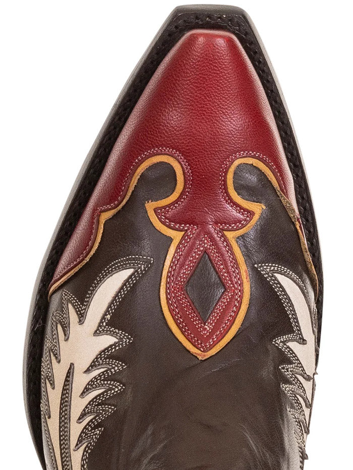 Double D Ranch DDL1076 Womens SURE SHOT Leather Boot Brown side view pair. 