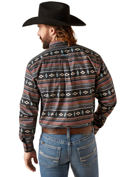 Ariat 10047384 Mens Noland Classic Fit Long Sleeve Shirt Black back view. If you need any assistance with this item or the purchase of this item please call us at five six one seven four eight eight eight zero one Monday through Saturday 10:00a.m EST to 8:00 p.m EST
