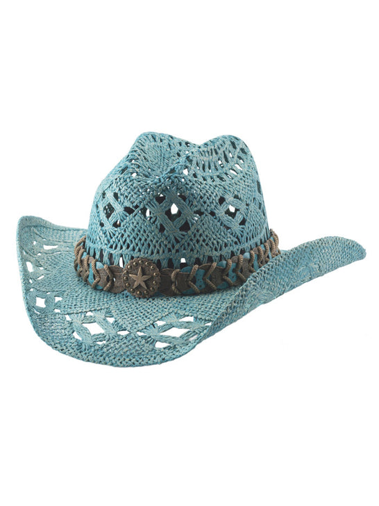 Bullhide NAUGHTY GIRL 2649TQ Western Straw Hat Turquoise front view. If you need any assistance with this item or the purchase of this item please call us at five six one seven four eight eight eight zero one Monday through Saturday 10:00a.m EST to 8:00 p.m EST