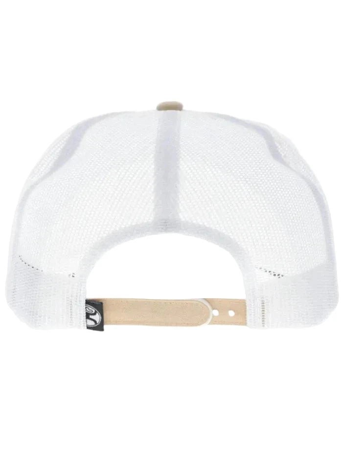 Hooey 2661T-WHYL RANK STOCK Trucker Hat White Tan front view. If you need any assistance with this item or the purchase of this item please call us at five six one seven four eight eight eight zero one Monday through Saturday 10:00a.m EST to 8:00 p.m EST