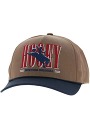 Hooey 2669T-TNNV WILD RIDE Full Surround Snapback Hat Tan Navy front view. If you need any assistance with this item or the purchase of this item please call us at five six one seven four eight eight eight zero one Monday through Saturday 10:00a.m EST to 8:00 p.m EST