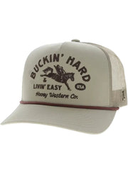 Hooey 2692T-TN BUCKIN 5 Panel Trucker Snapback Hat Tan front view. If you need any assistance with this item or the purchase of this item please call us at five six one seven four eight eight eight zero one Monday through Saturday 10:00a.m EST to 8:00 p.m EST