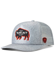 Ariat A300087006 Buffalo Ariat Logo Cap Grey side front view. If you need any assistance with this item or the purchase of this item please call us at five six one seven four eight eight eight zero one Monday through Saturday 10:00a.m EST to 8:00 p.m EST