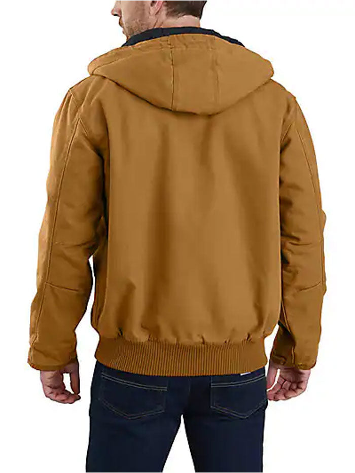 Carhartt 104050-BRN Mens Washed Duck Insulated Active Jac Brown front view. If you need any assistance with this item or the purchase of this item please call us at five six one seven four eight eight eight zero one Monday through Saturday 10:00a.m EST to 8:00 p.m EST