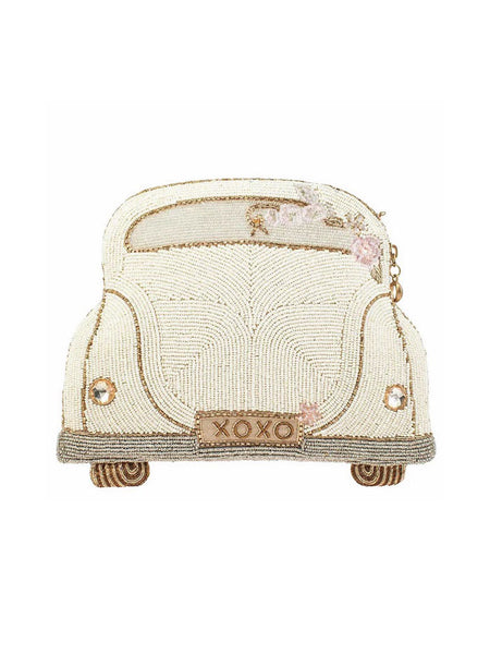 Mary Frances BAG S002-367 JUST MARRIED Crossbody Bag Ivory back view. If you need any assistance with this item or the purchase of this item please call us at five six one seven four eight eight eight zero one Monday through Saturday 10:00a.m EST to 8:00 p.m EST
