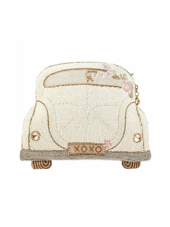 Mary Frances BAG S002-367 JUST MARRIED Crossbody Bag Ivory back view. If you need any assistance with this item or the purchase of this item please call us at five six one seven four eight eight eight zero one Monday through Saturday 10:00a.m EST to 8:00 p.m EST
