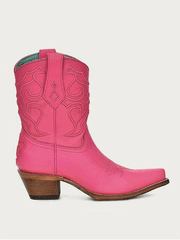 Corral Z5137 Ladies Embroidery Ankle Western Boot Fuchsia side view. If you need any assistance with this item or the purchase of this item please call us at five six one seven four eight eight eight zero one Monday through Saturday 10:00a.m EST to 8:00 p.m EST