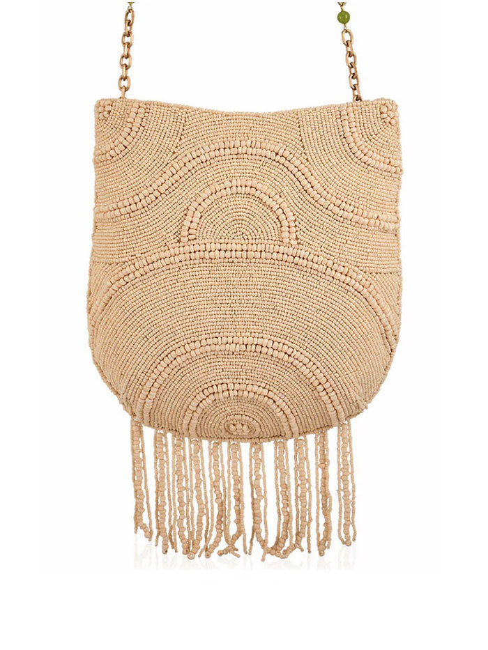 Mary Frances BAG S002-641 COCONUTTY Crossbody Bag Cream front view. If you need any assistance with this item or the purchase of this item please call us at five six one seven four eight eight eight zero one Monday through Saturday 10:00a.m EST to 8:00 p.m EST