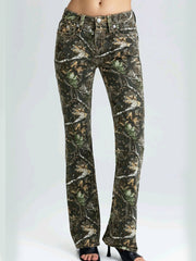 Miss Me M5082B248V Womens Mid Rise Boot Jean Green Camo front view. If you need any assistance with this item or the purchase of this item please call us at five six one seven four eight eight eight zero one Monday through Saturday 10:00a.m EST to 8:00 p.m EST
