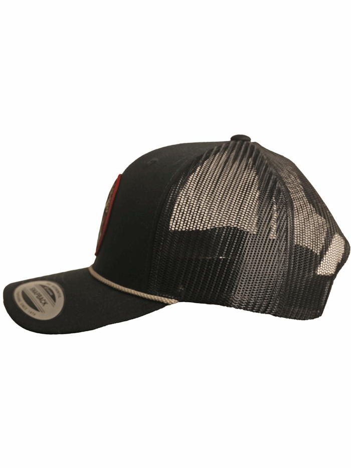 Rock & Roll Denim BU40X03050 Dale Brisby Snapback Trucker Cap Black front view. If you need any assistance with this item or the purchase of this item please call us at five six one seven four eight eight eight zero one Monday through Saturday 10:00a.m EST to 8:00 p.m EST