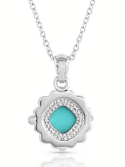 Montana Silversmiths NC5531 Womens Crystal Cornerstone Turquoise Necklace Silver back view. If you need any assistance with this item or the purchase of this item please call us at five six one seven four eight eight eight zero one Monday through Saturday 10:00a.m EST to 8:00 p.m EST