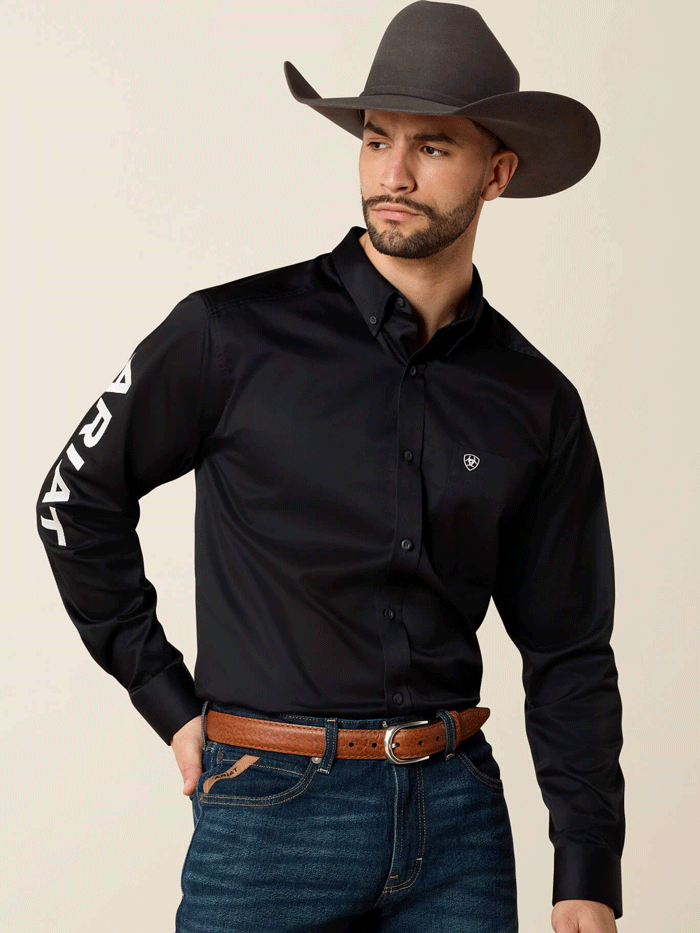 Ariat 10034231 Mens Team Logo Twill Fitted Shirt Black – J.C. Western® Wear