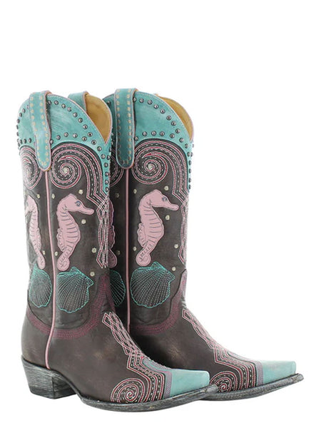 Old Gringo L4118-3 Womens SIA Leather Boot Chocolate side / front view. If you need any assistance with this item or the purchase of this item please call us at five six one seven four eight eight eight zero one Monday through Saturday 10:00a.m EST to 8:00 p.m EST
