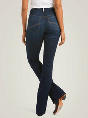 Ariat 10036813 Womens REAL High Rise Ballary Boot Cut Jean Pennsylvania Navy back view. If you need any assistance with this item or the purchase of this item please call us at five six one seven four eight eight eight zero one Monday through Saturday 10:00a.m EST to 8:00 p.m EST