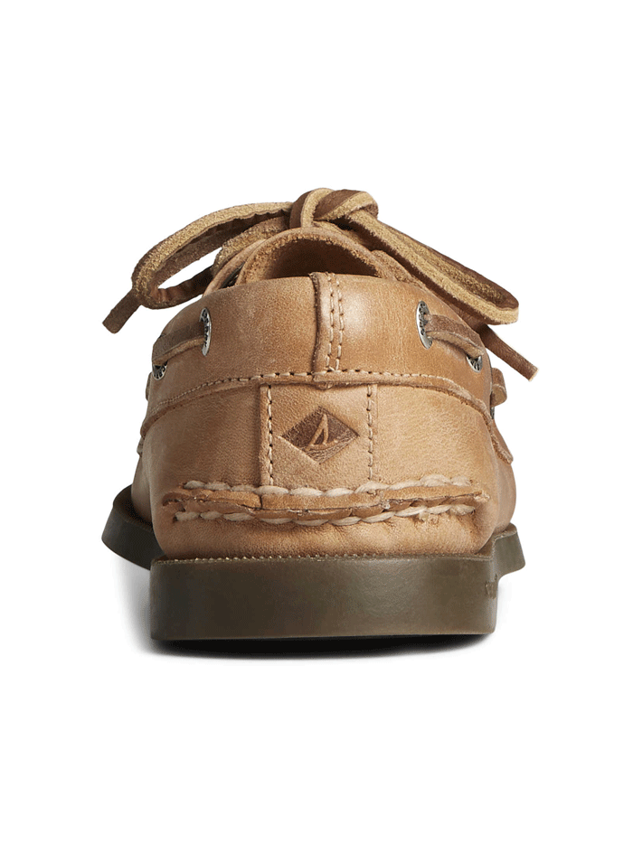 Sperry 9155240 Womens Authentic Original Boat Leather Shoe Sahara Tan front and side view. If you need any assistance with this item or the purchase of this item please call us at five six one seven four eight eight eight zero one Monday through Saturday 10:00a.m EST to 8:00 p.m EST