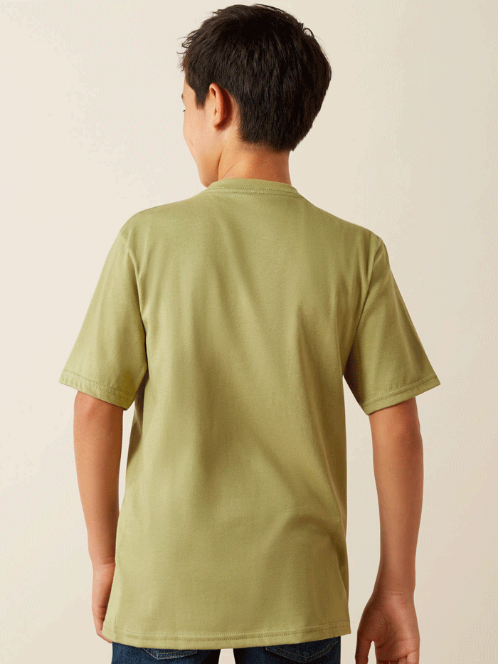 Ariat 10060397 Kids Oh Chute T-Shirt Tent Green front view. If you need any assistance with this item or the purchase of this item please call us at five six one seven four eight eight eight zero one Monday through Saturday 10:00a.m EST to 8:00 p.m EST