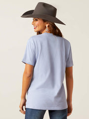 Ariat 10047601 Womens American Free T-Shirt Orchid Heather back view. If you need any assistance with this item or the purchase of this item please call us at five six one seven four eight eight eight zero one Monday through Saturday 10:00a.m EST to 8:00 p.m EST