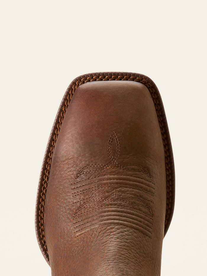 Ariat 10053654 Mens Booker Ultra Western Boot Brown Oiled Rowdy front and side view. If you need any assistance with this item or the purchase of this item please call us at five six one seven four eight eight eight zero one Monday through Saturday 10:00a.m EST to 8:00 p.m EST