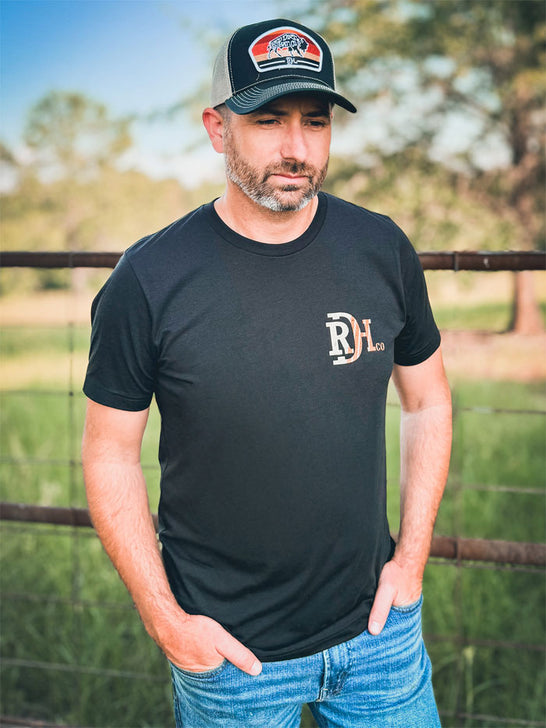Red Dirt RDHC-T-179 Mens Smoked Tee Black front view. If you need any assistance with this item or the purchase of this item please call us at five six one seven four eight eight eight zero one Monday through Saturday 10:00a.m EST to 8:00 p.m EST