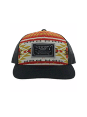Hooey 2202T-RDBK DOC Aztec Print Trucker Hat With Rectangle Patch Black front view. If you need any assistance with this item or the purchase of this item please call us at five six one seven four eight eight eight zero one Monday through Saturday 10:00a.m EST to 8:00 p.m EST