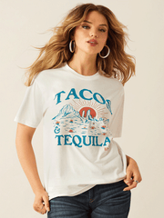Ariat 10059024 Womens Tacos and Tequila T-Shirt Vanilla Ice front view. If you need any assistance with this item or the purchase of this item please call us at five six one seven four eight eight eight zero one Monday through Saturday 10:00a.m EST to 8:00 p.m EST

