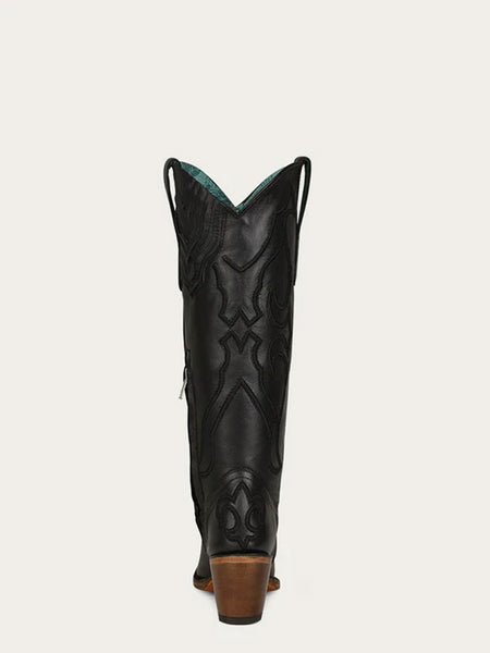 Corral Z5075 Ladies Embroiderry Western Boot Black back view. If you need any assistance with this item or the purchase of this item please call us at five six one seven four eight eight eight zero one Monday through Saturday 10:00a.m EST to 8:00 p.m EST