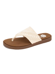 Yellow Box 53996 Womens Feria Flip Flop Sandals Bone side and front view. If you need any assistance with this item or the purchase of this item please call us at five six one seven four eight eight eight zero one Monday through Saturday 10:00a.m EST to 8:00 p.m EST