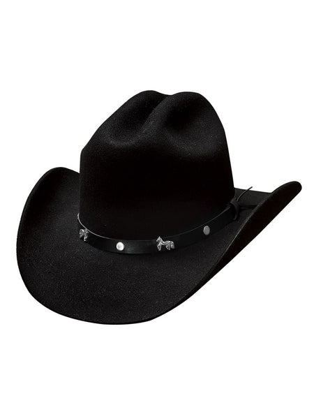 Bullhide PASOBOYS 3051 Kids Felt Western Hat Black front view. If you need any assistance with this item or the purchase of this item please call us at five six one seven four eight eight eight zero one Monday through Saturday 10:00a.m EST to 8:00 p.m EST