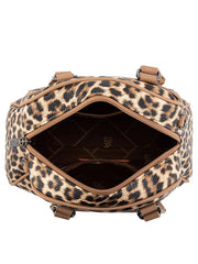 Wrangler WG399-5112BRLP Womens Leopard Print Satchel/Crossbody Bag Brown inside view. If you need any assistance with this item or the purchase of this item please call us at five six one seven four eight eight eight zero one Monday through Saturday 10:00a.m EST to 8:00 p.m EST