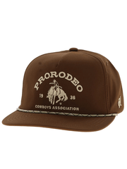 Hooey 2565T-BR PRORODEO Mid Profile Snapback Hat Brown And Gold side / front view. If you need any assistance with this item or the purchase of this item please call us at five six one seven four eight eight eight zero one Monday through Saturday 10:00a.m EST to 8:00 p.m EST