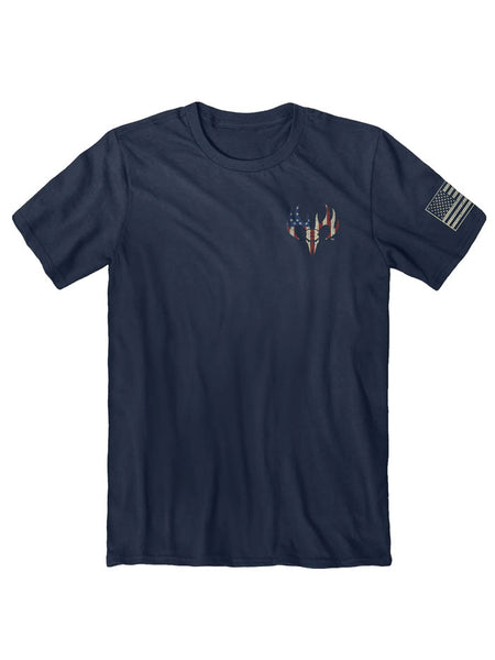 Buck Wear 2181 Mens 1776 My Guns Short Sleeve Graphic Tee Navy front view. If you need any assistance with this item or the purchase of this item please call us at five six one seven four eight eight eight zero one Monday through Saturday 10:00a.m EST to 8:00 p.m EST