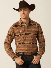 Ariat 10053874 Mens Hobart Retro Fit Shirt Pine Bark front. If you need any assistance with this item or the purchase of this item please call us at five six one seven four eight eight eight zero one Monday through Saturday 10:00a.m EST to 8:00 p.m EST