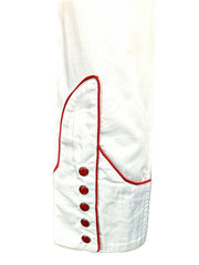 Rockmount 7811-IVO Women's Vintage Floral Embroidered Western Shirt Ivory cuff snaps close up. If you need any assistance with this item or the purchase of this item please call us at five six one seven four eight eight eight zero one Monday through Saturday 10:00a.m EST to 8:00 p.m EST